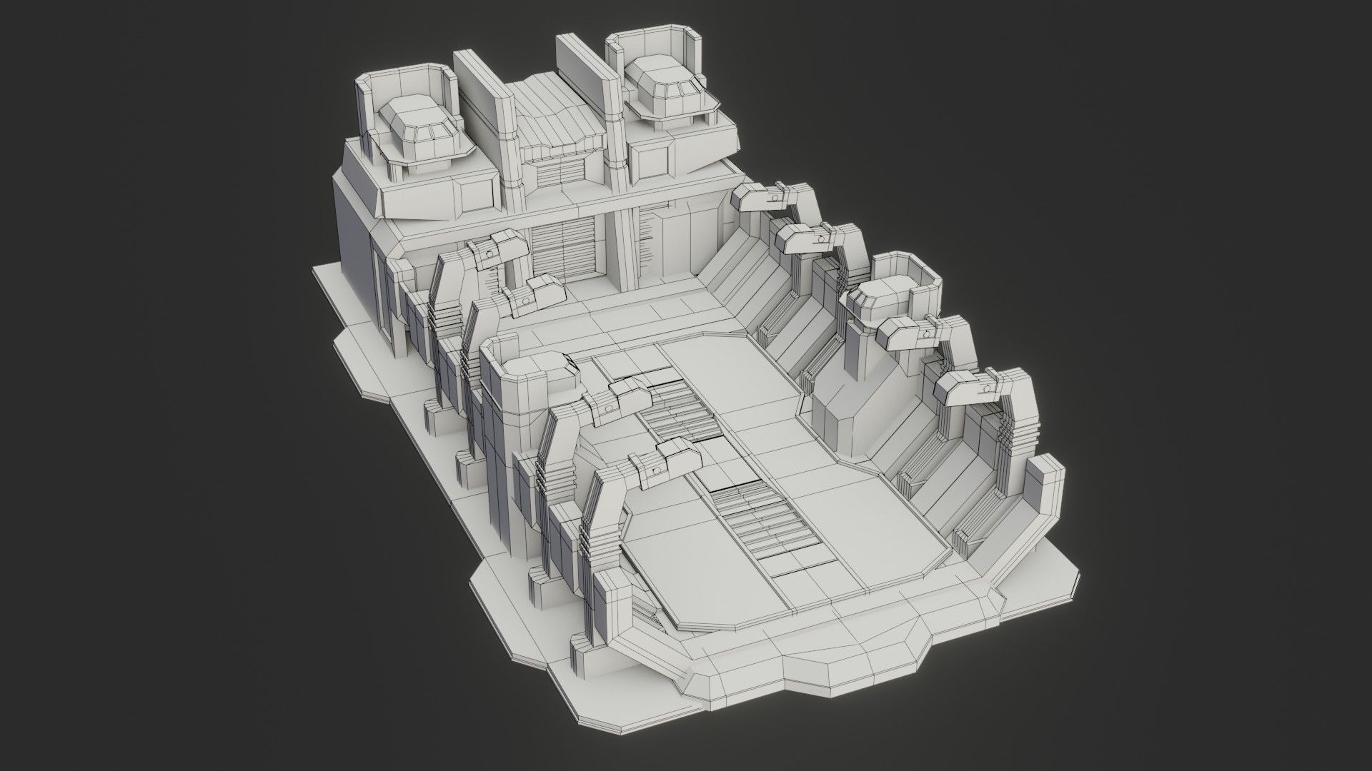 Sci-fi Military Station - Game Ready - PBR Low-poly 3D model_5