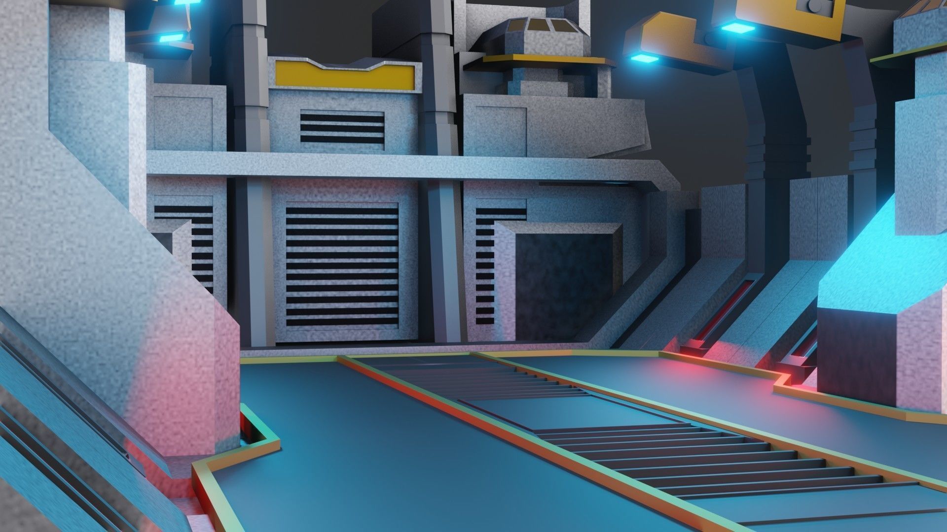 Sci-fi Military Station - Game Ready - PBR Low-poly 3D model_18