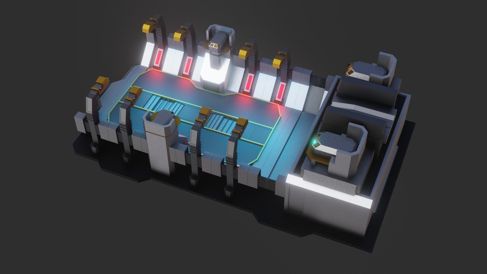 Sci-fi Military Station - Game Ready - PBR Low-poly 3D model_12