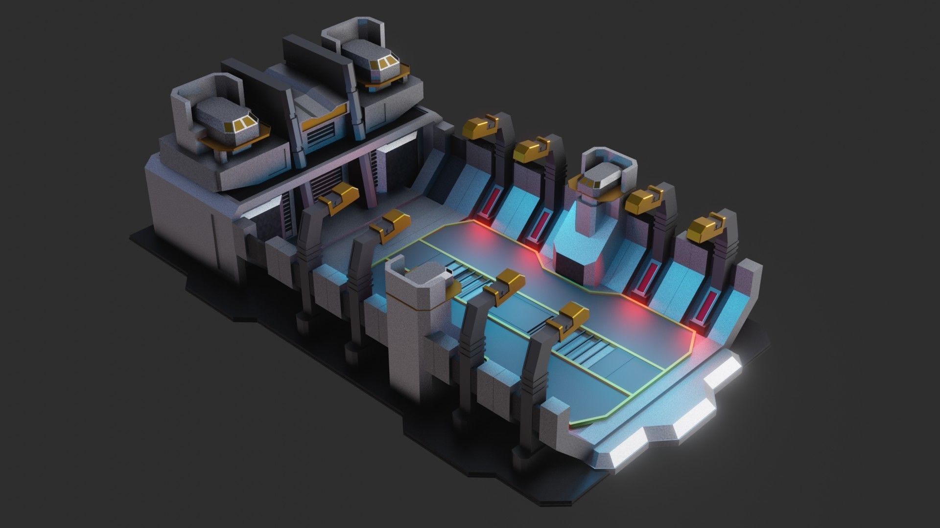 Sci-fi Military Station - Game Ready - PBR Low-poly 3D model_2