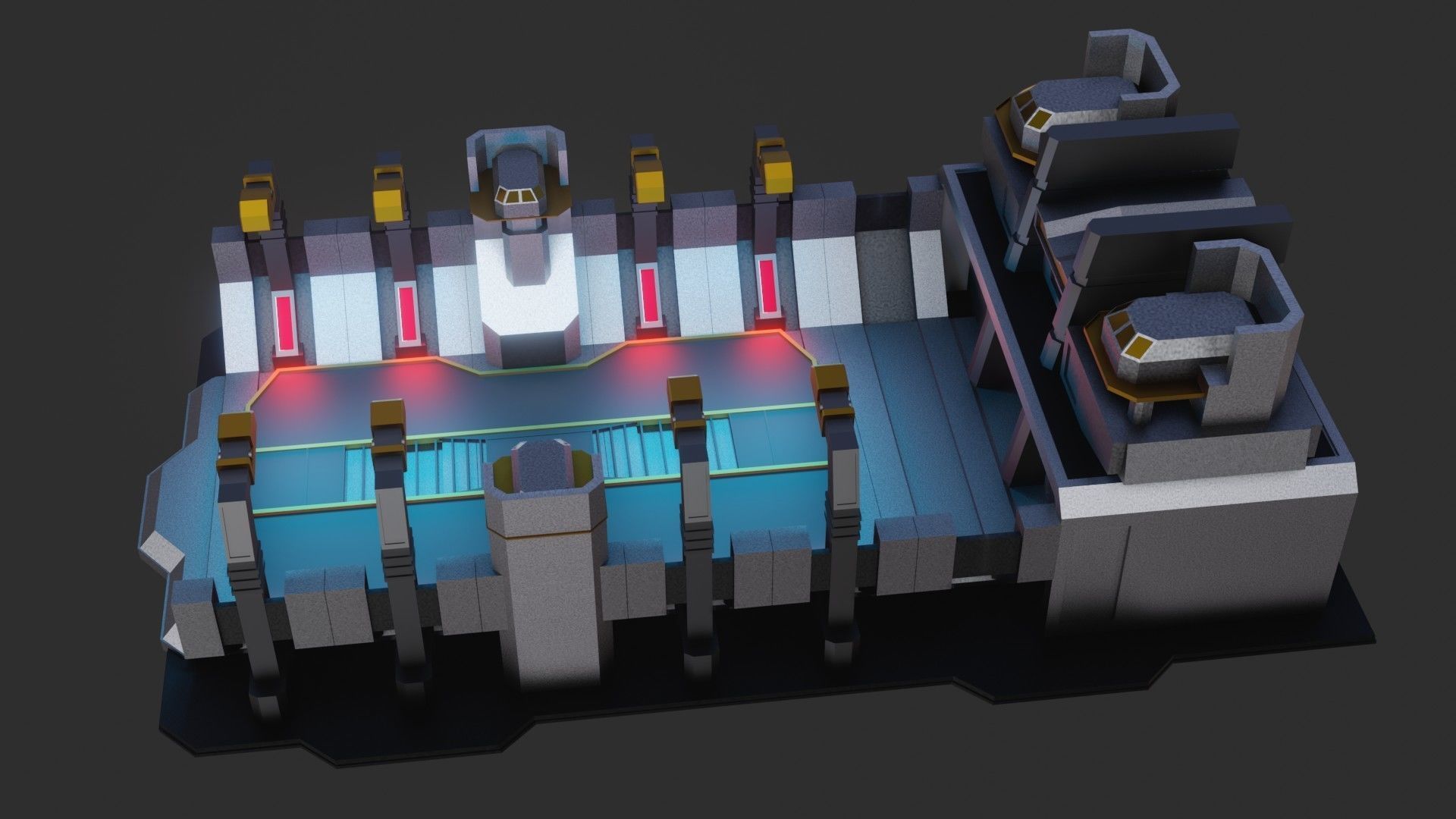 Sci-fi Military Station - Game Ready - PBR Low-poly 3D model_10