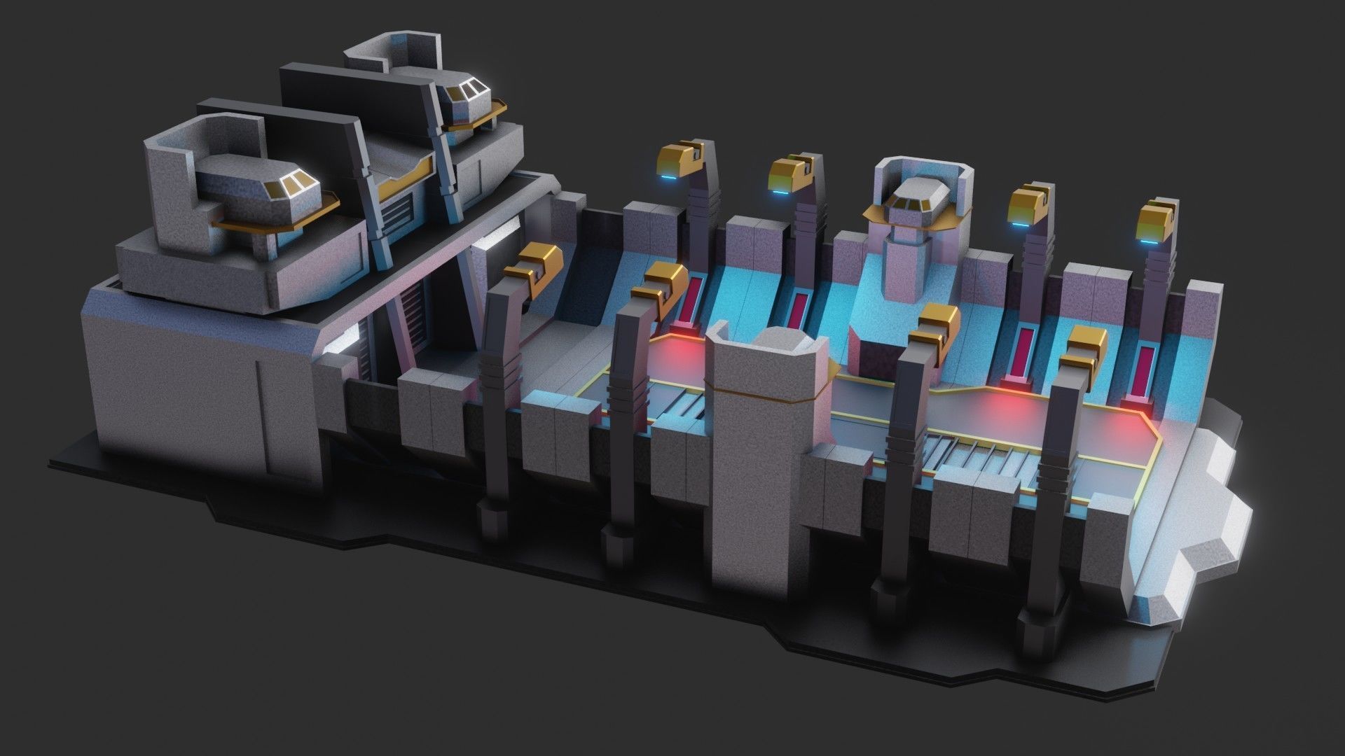 Sci-fi Military Station - Game Ready - PBR Low-poly 3D model_16