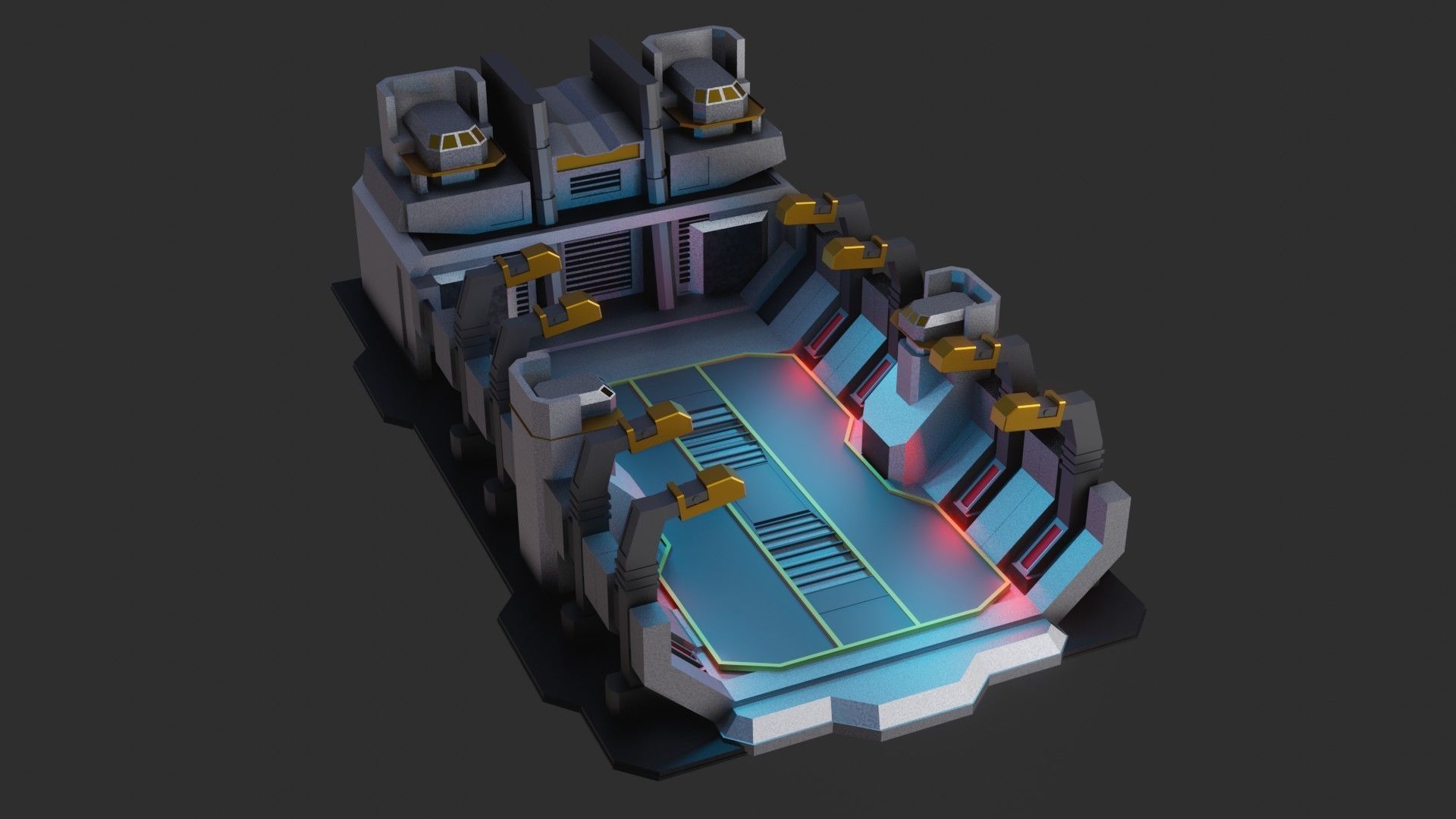 Sci-fi Military Station - Game Ready - PBR Low-poly 3D model_4