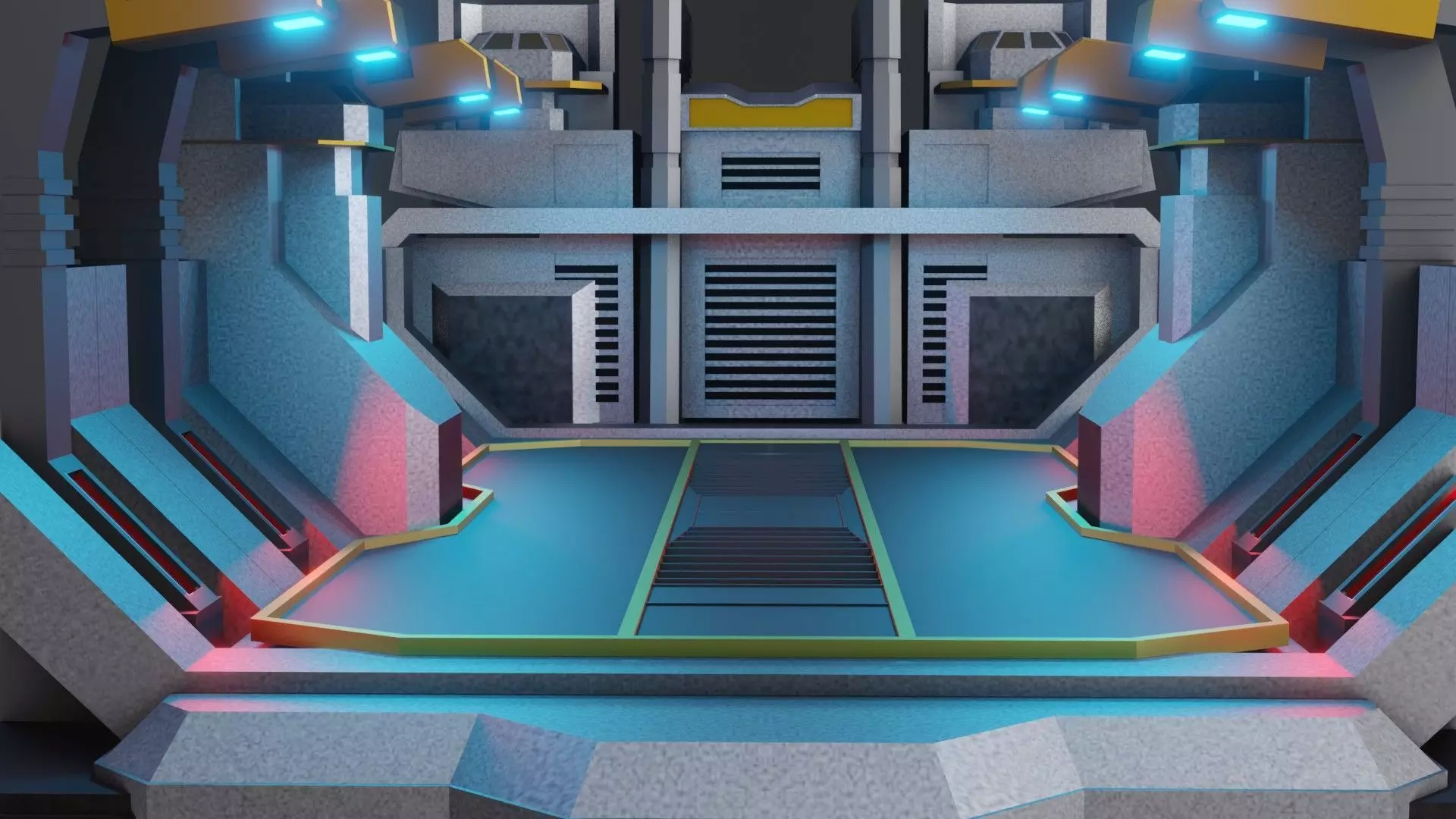 Sci-fi Military Station - Game Ready - PBR Low-poly 3D model_0