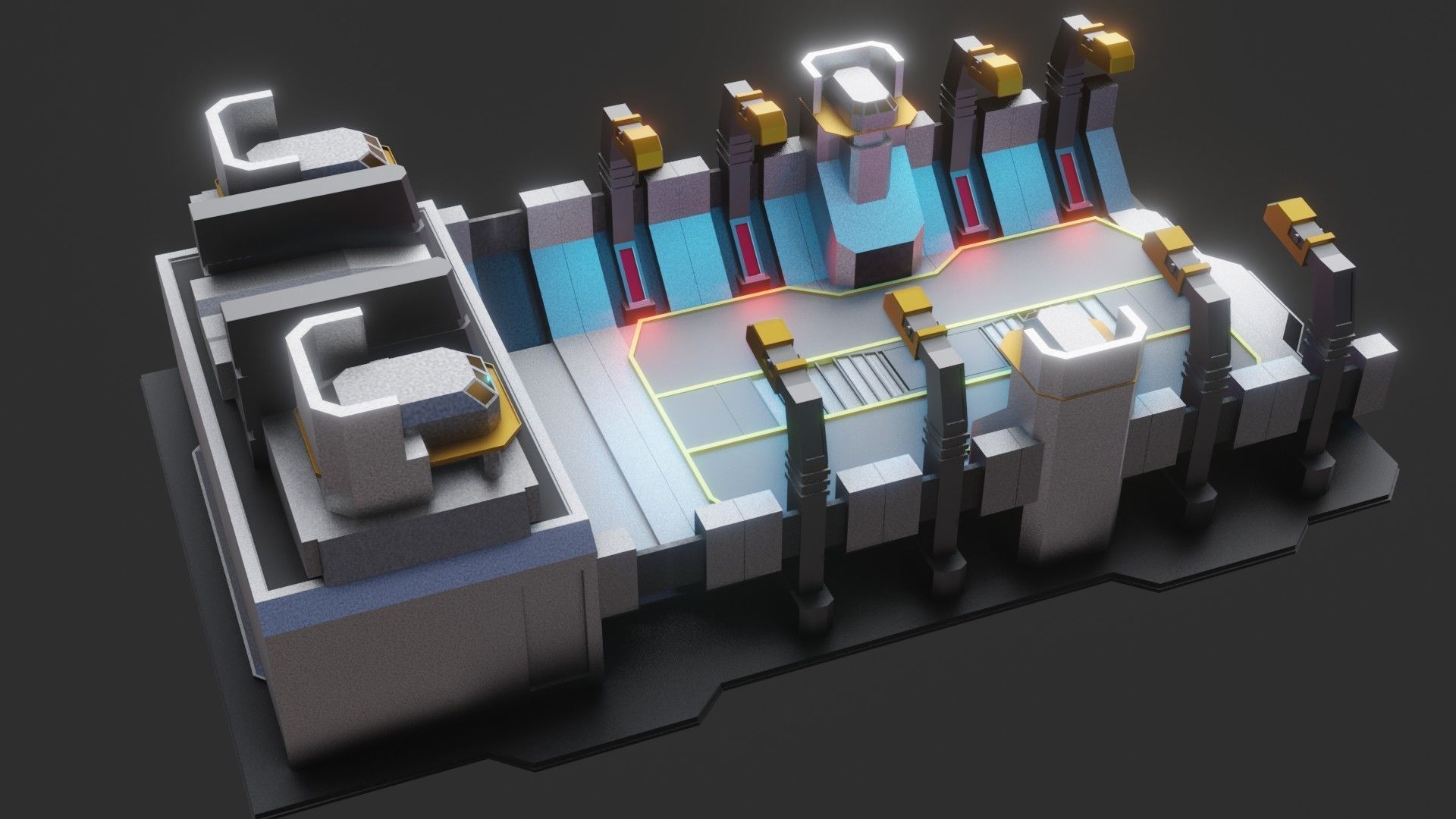 Sci-fi Military Station - Game Ready - PBR Low-poly 3D model_14