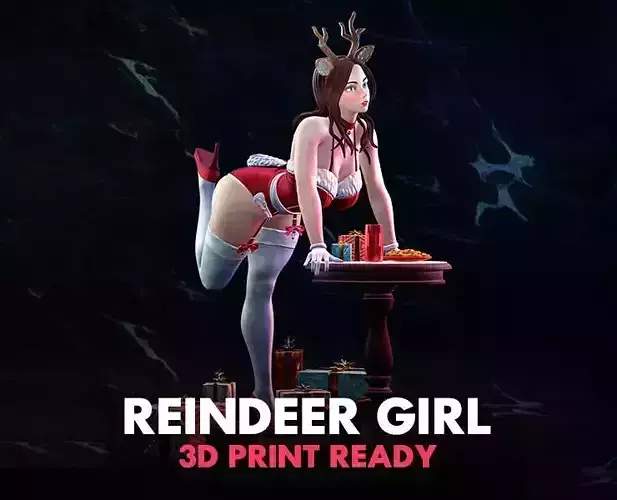 Reindeer Girl - 3D Print Ready