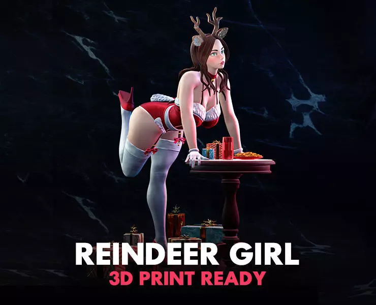 Reindeer Girl - 3D Print Ready 3D print model_0