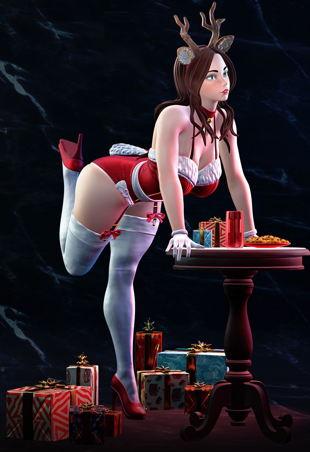 Reindeer Girl - 3D Print Ready 3D print model_1