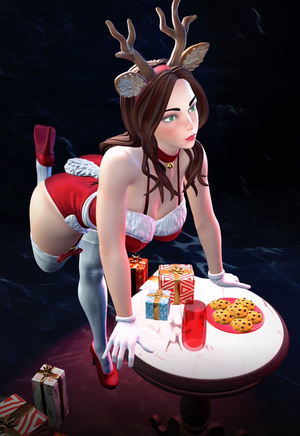 Reindeer Girl - 3D Print Ready 3D print model_3