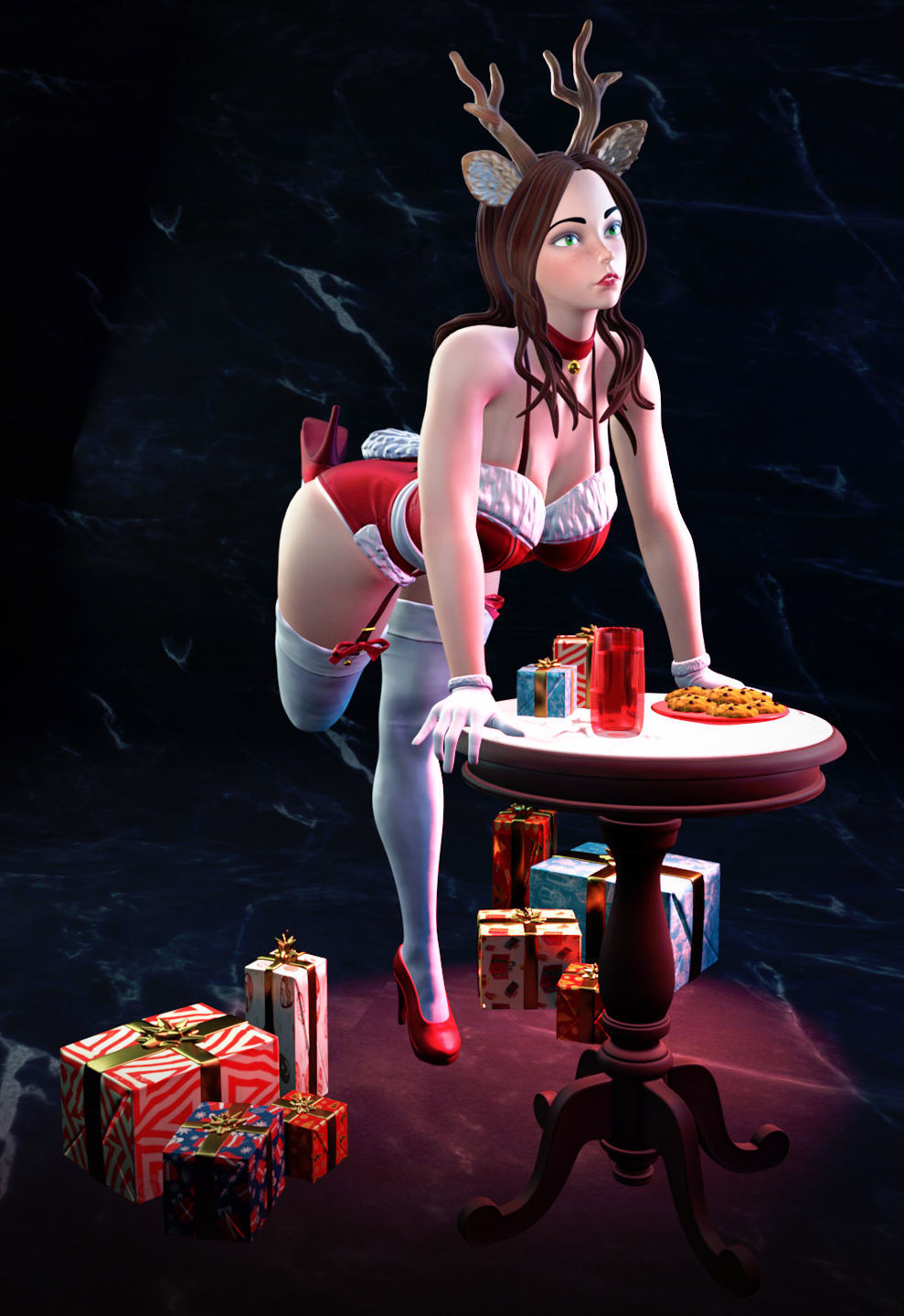 Reindeer Girl - 3D Print Ready 3D print model_2