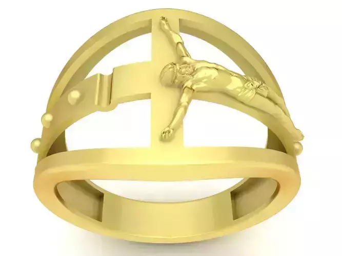24k jesus cross ring 3456