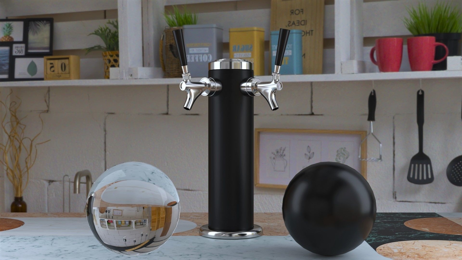 DOUBLE TAP BEER MODEL Low-poly 3D model_5