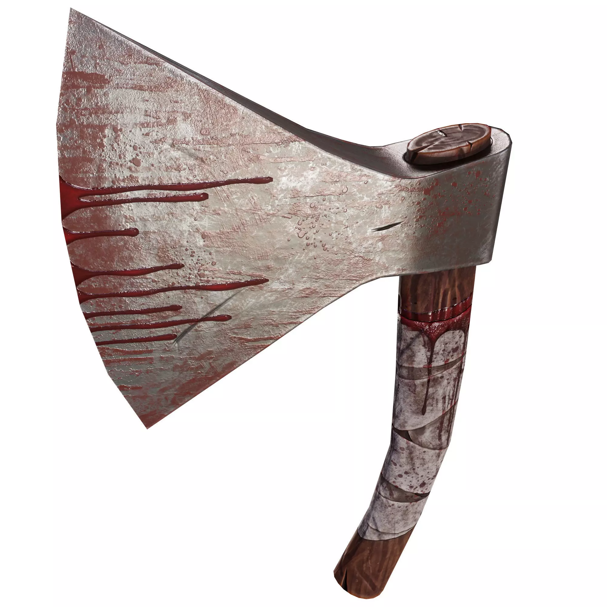 Scary axe in the blood Low-poly 3D model