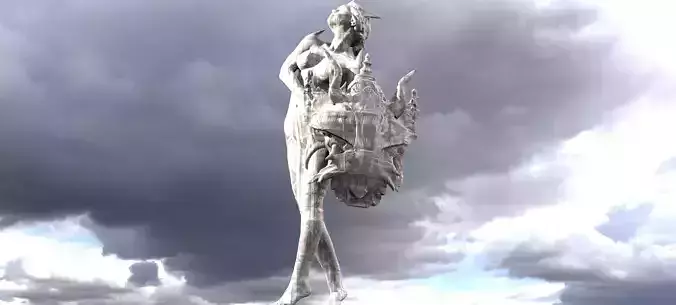Atlantis Female shield sculpture 2 