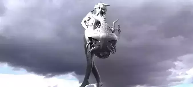 Atlantis Female shield sculpture 3 3D model