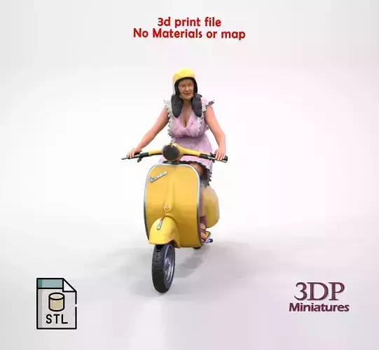 N1 motor rider Woman on the Vespa