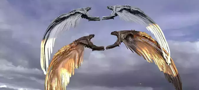 Angel Wings Hybrid Gods 2 sizes  3D model