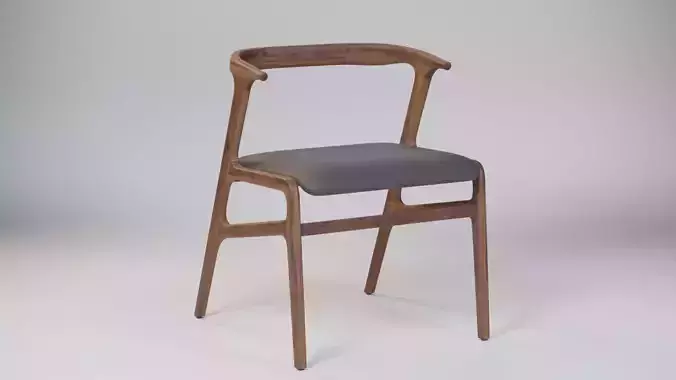 Mid Century Dining Chair 55x58x72 Low-poly 3D model