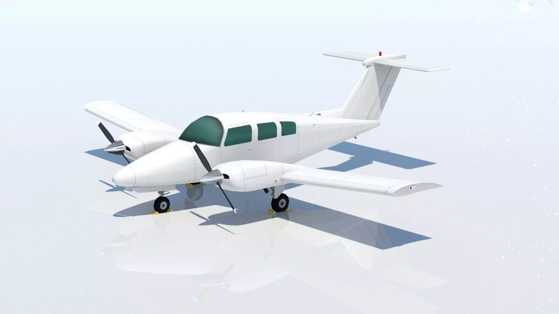 Beechcraft Model 76 Duchess Static Low Poly Aircraft Low-poly 3D model_0