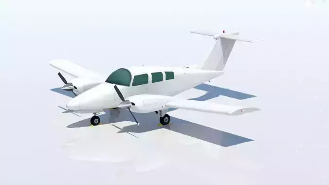 Beechcraft Model 76 Duchess Static Low Poly Aircraft Low-poly 3D model
