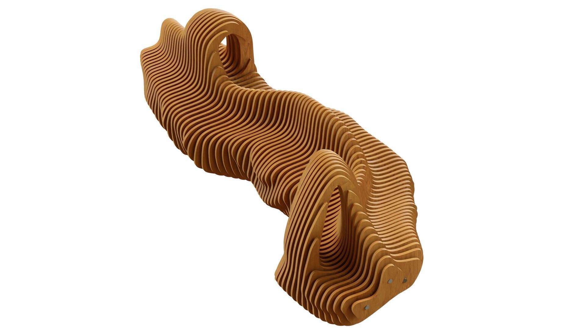 Parametric bench 08 3D model_4