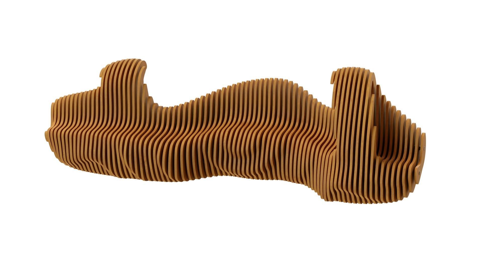 Parametric bench 08 3D model_1
