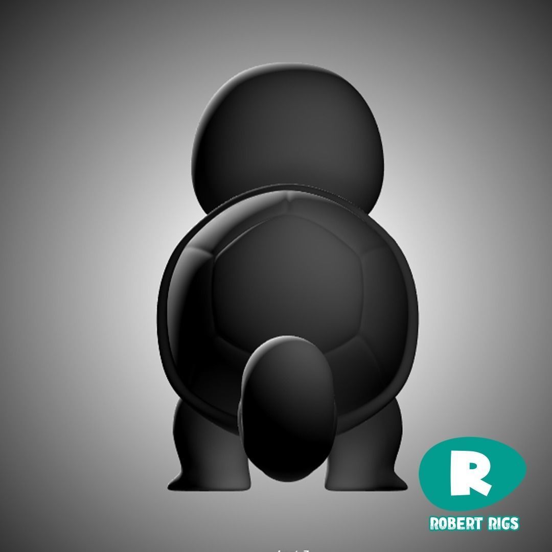 Rigged Squirtle Low Poly Game Ready Low-poly 3D model_6