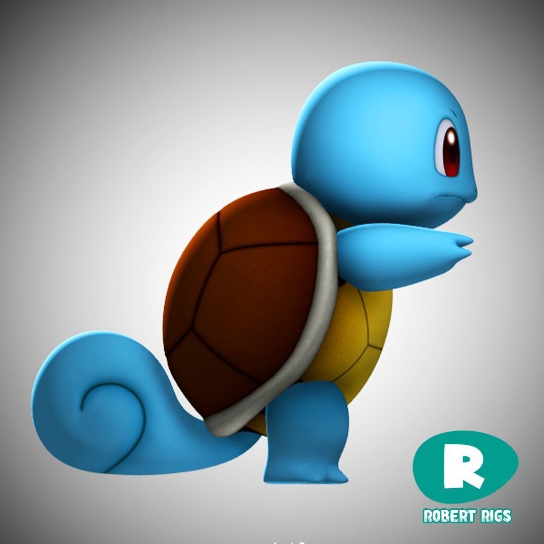 Rigged Squirtle Low Poly Game Ready Low-poly 3D model_3