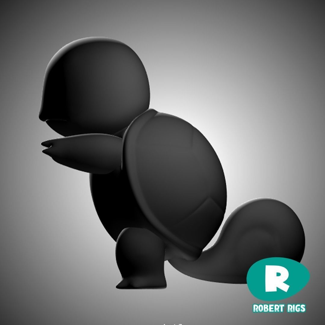 Rigged Squirtle Low Poly Game Ready Low-poly 3D model_7