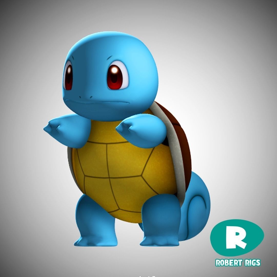 Rigged Squirtle Low Poly Game Ready Low-poly 3D model_1