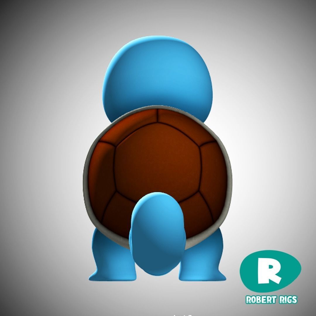 Rigged Squirtle Low Poly Game Ready Low-poly 3D model_2