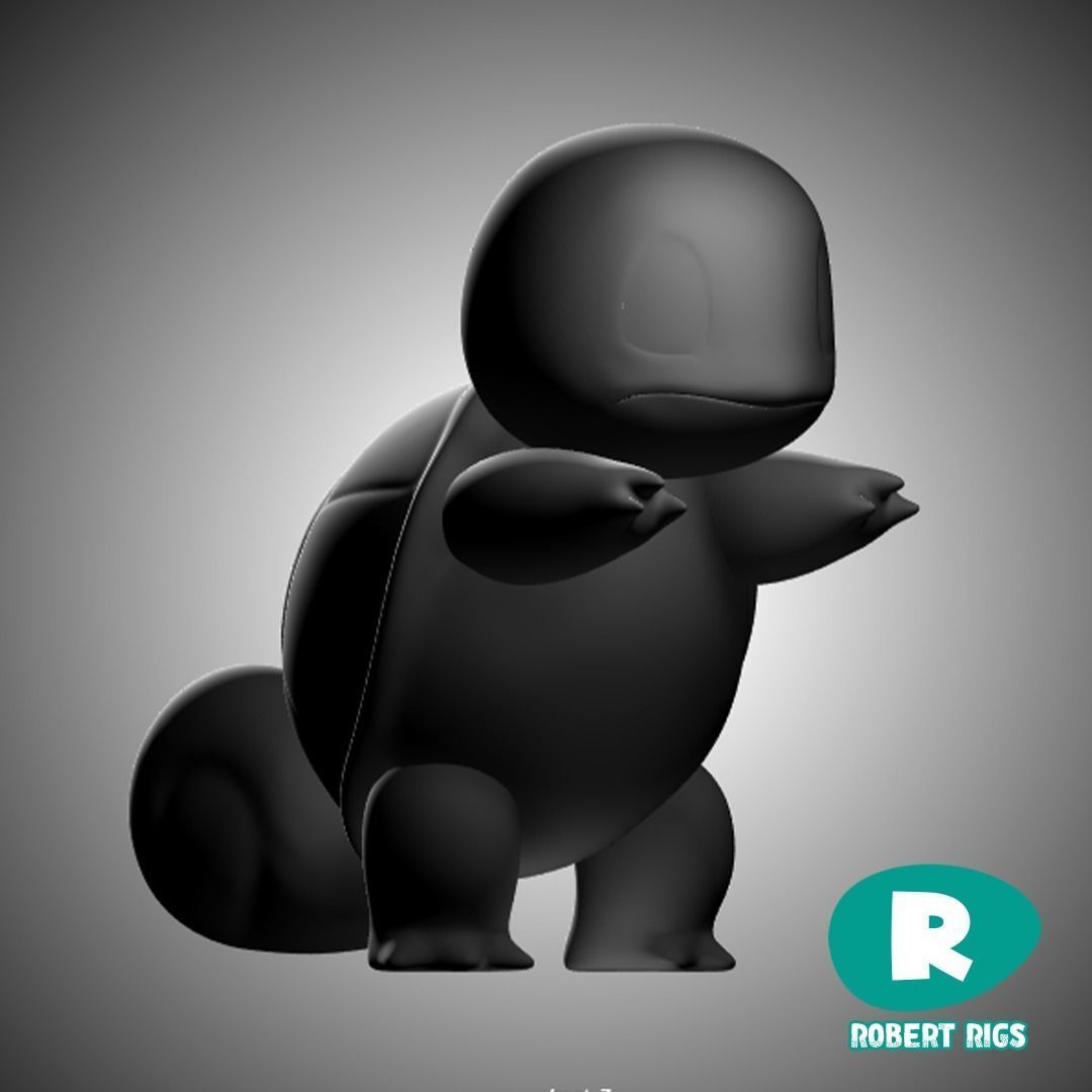 Rigged Squirtle Low Poly Game Ready Low-poly 3D model_5
