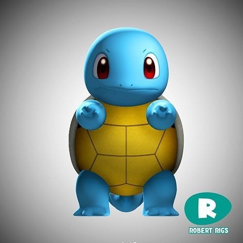 Rigged Squirtle Low Poly Game Ready Low-poly 3D model