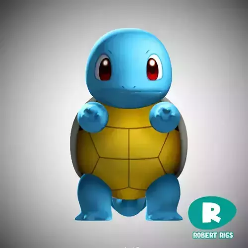 Rigged Squirtle Low Poly Game Ready