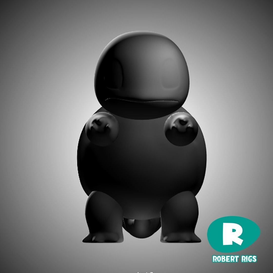 Rigged Squirtle Low Poly Game Ready Low-poly 3D model_8