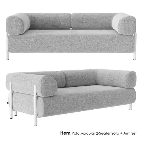 HEM Palo Modular 2-Seater Sofa Armrest 3D model