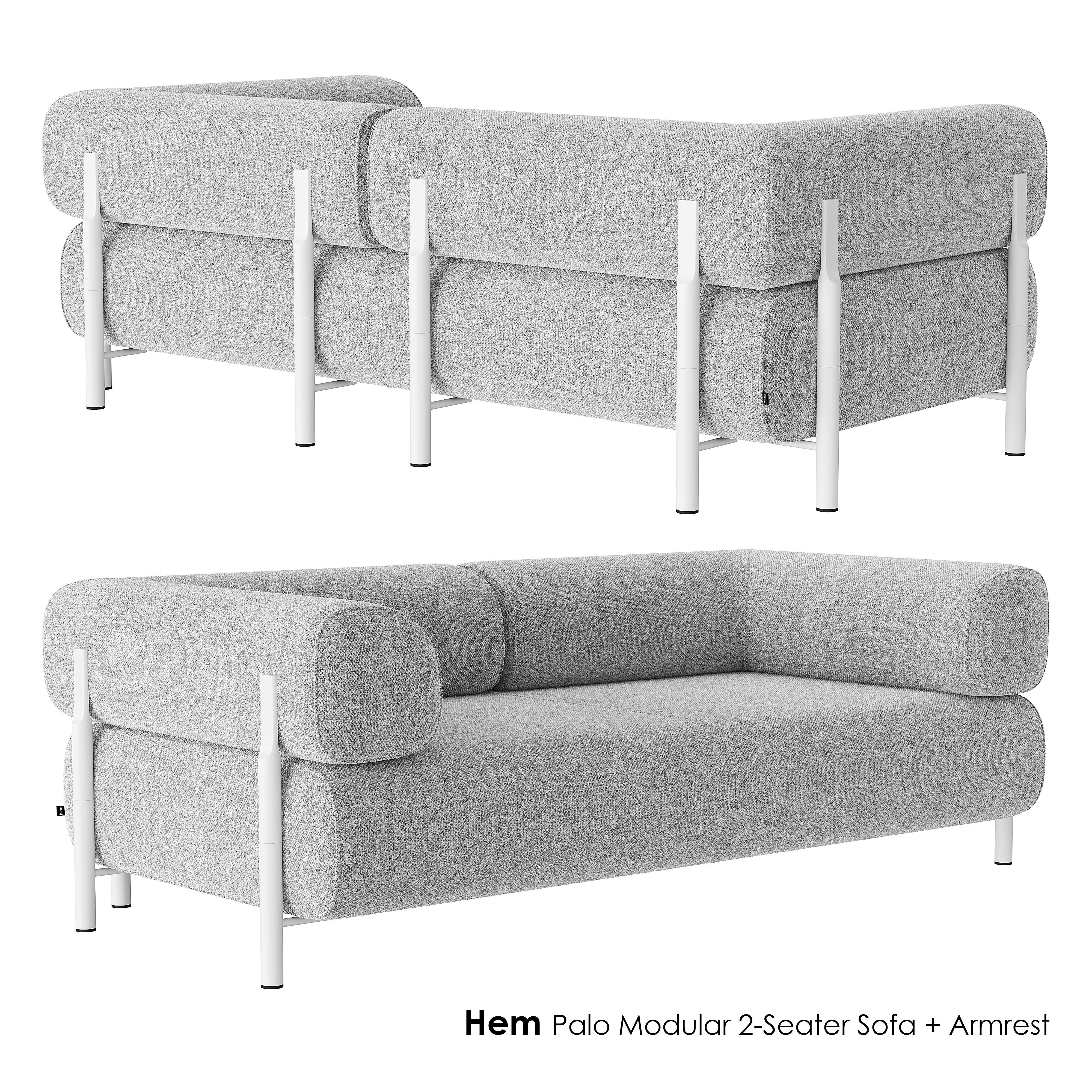 HEM Palo Modular 2-Seater Sofa Armrest 3D model_1