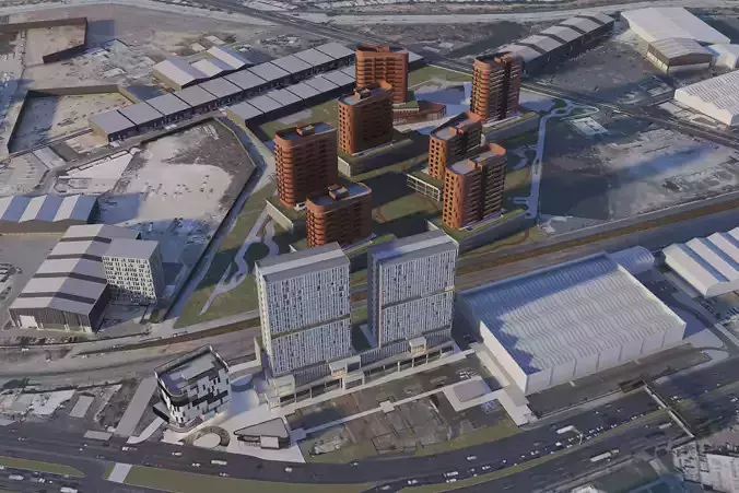 City with buildings scene 3D model