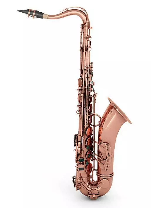 Brass Tenor Saxophone 3D model_0