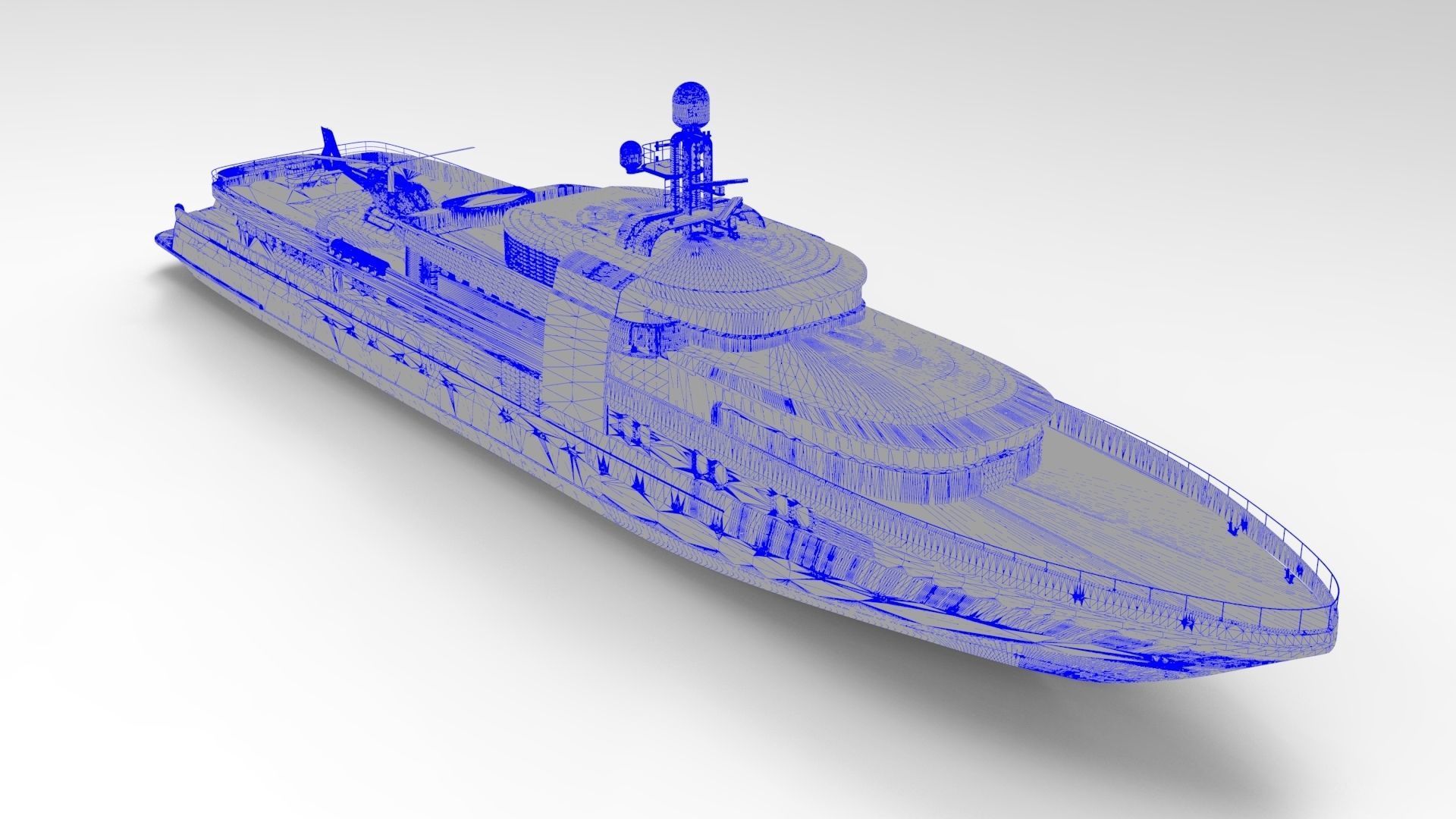 Yacht Roxette with helicopter 3D model_6