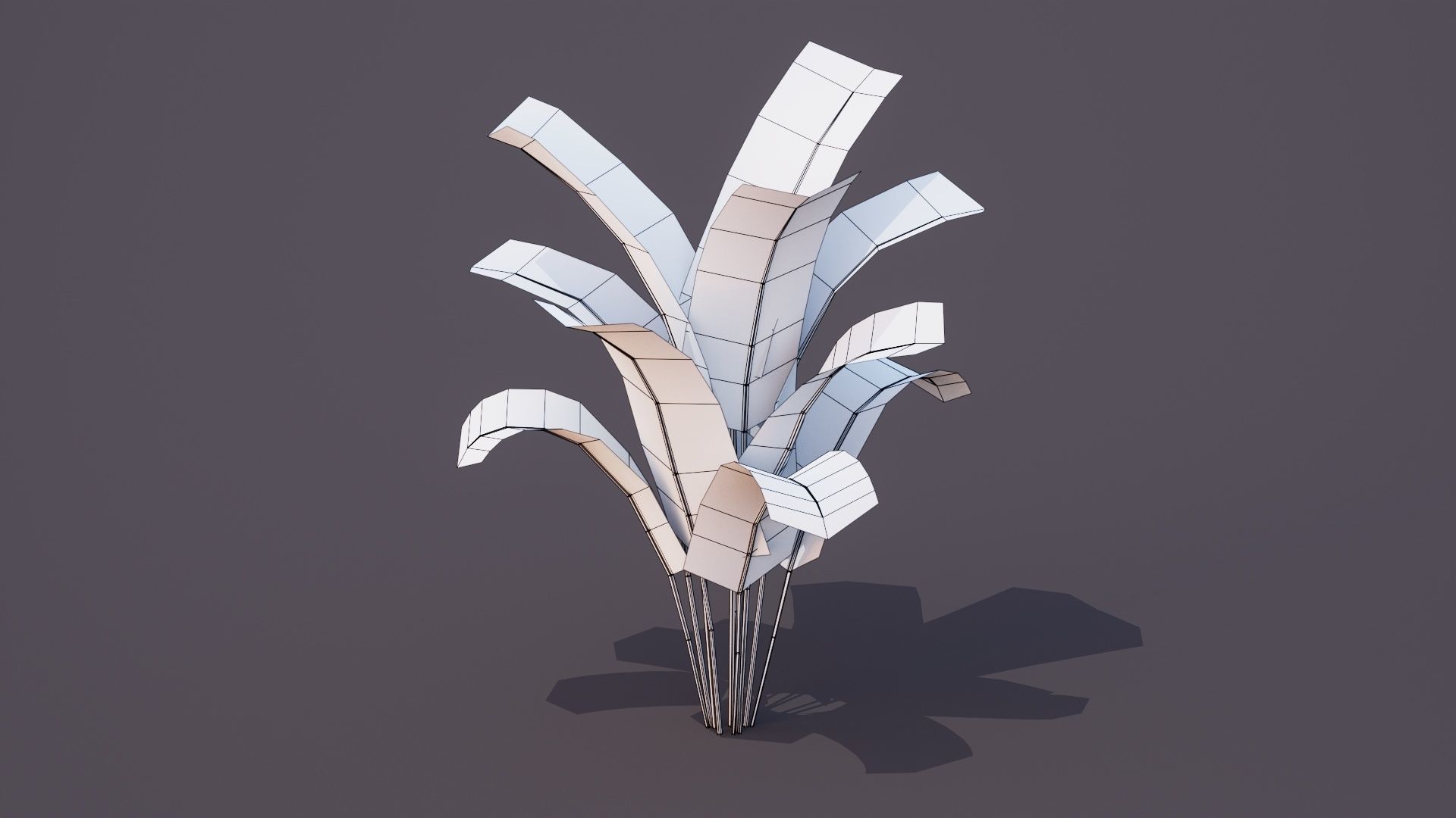 Banana Tree Plant Low-poly 3D model_6