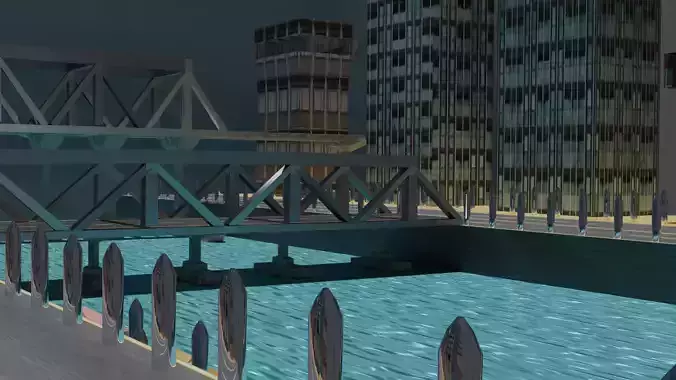 3D CITY VIEW WITH TEXTURES Free 3D model