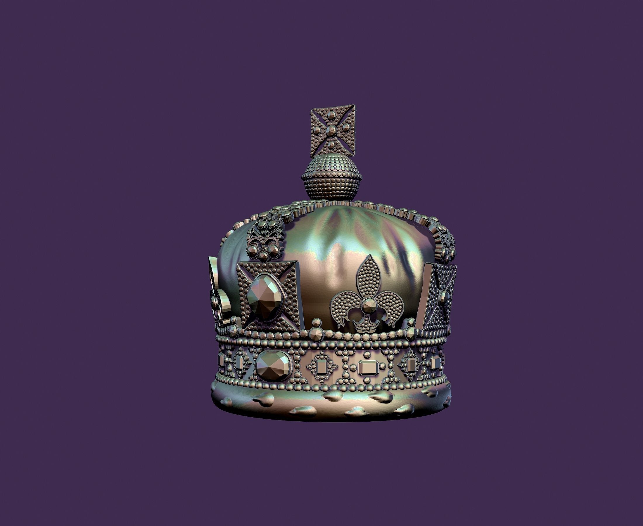Great Britain crown 3D print model_12