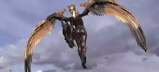 Atlantis Angel Female shield sculpture 7 