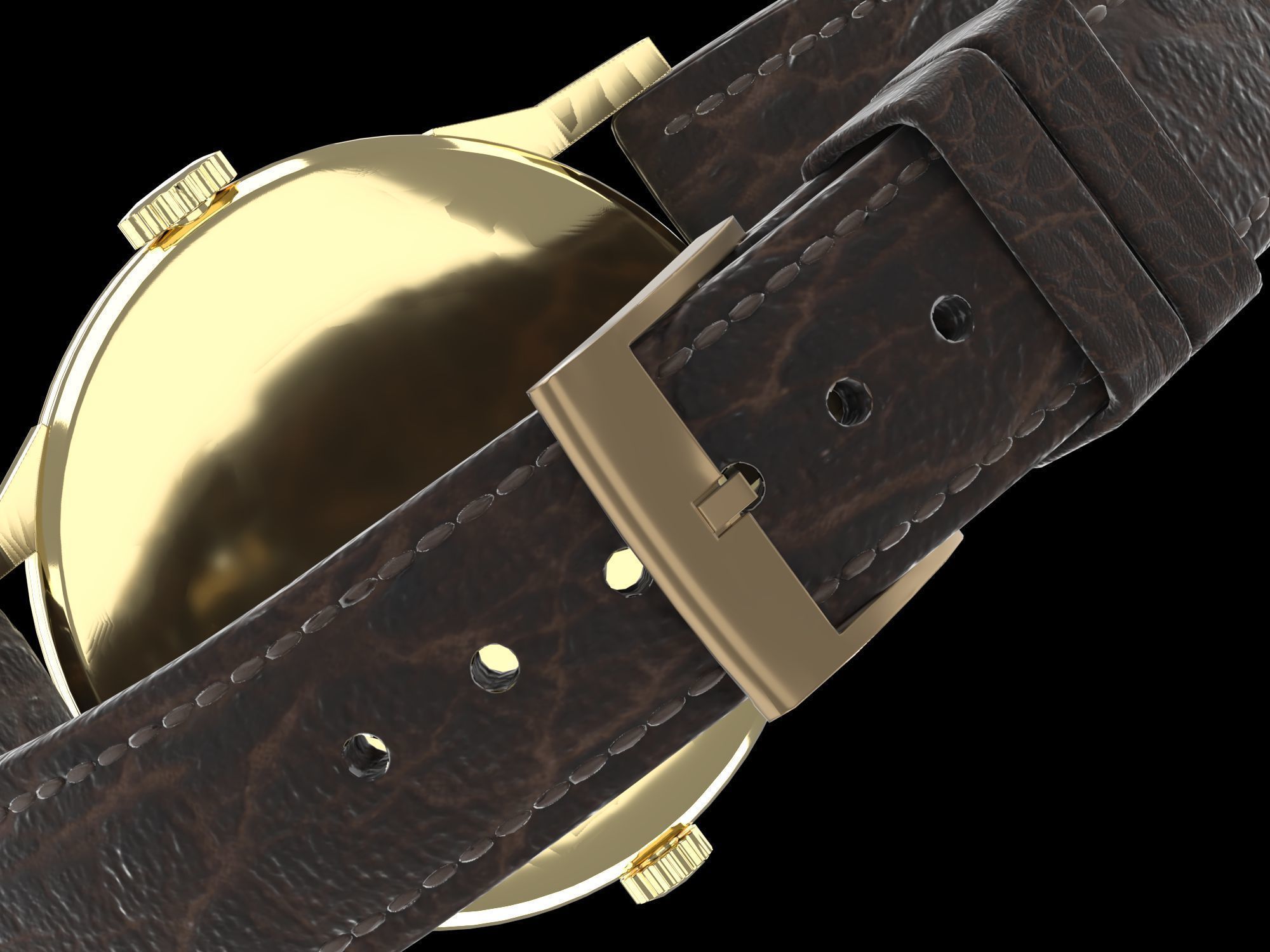 Patek Philippe Worldtimer Guilloche Low-poly 3D model_14