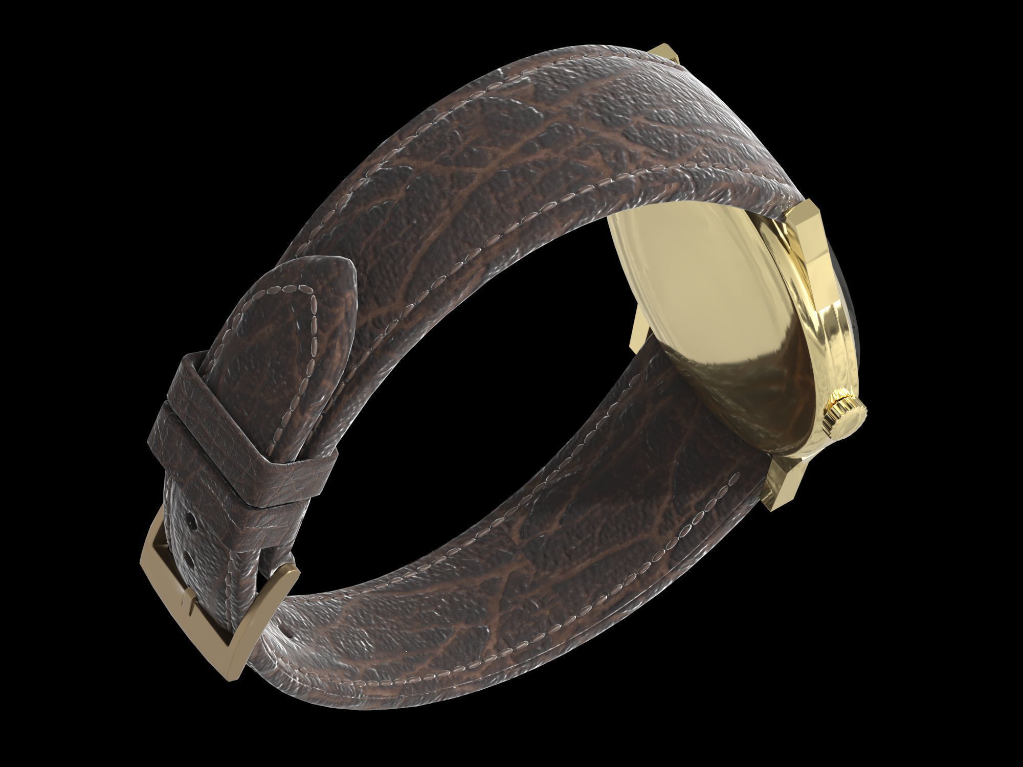 Patek Philippe Worldtimer Guilloche Low-poly 3D model_11