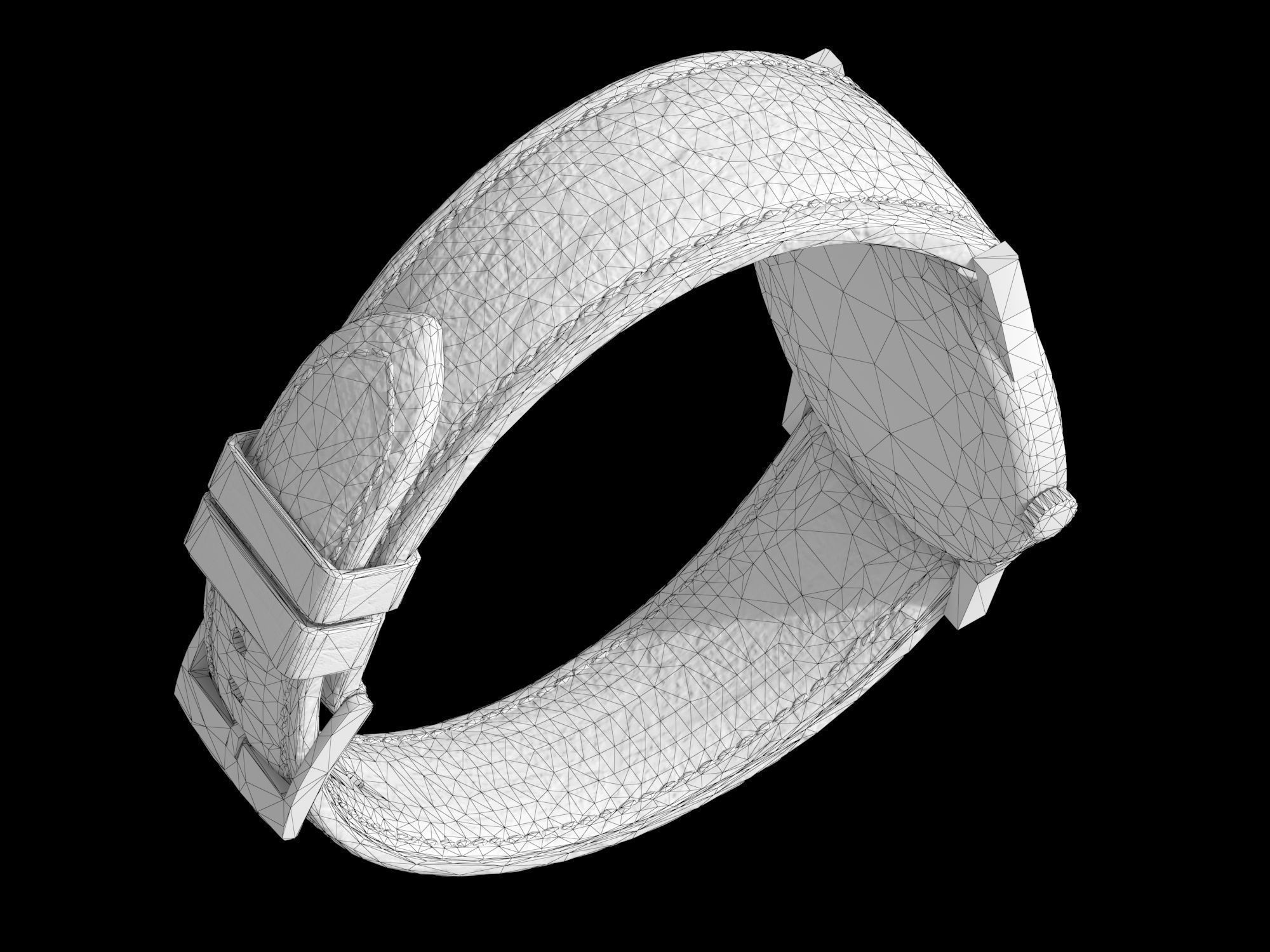Patek Philippe Worldtimer Guilloche Low-poly 3D model_15