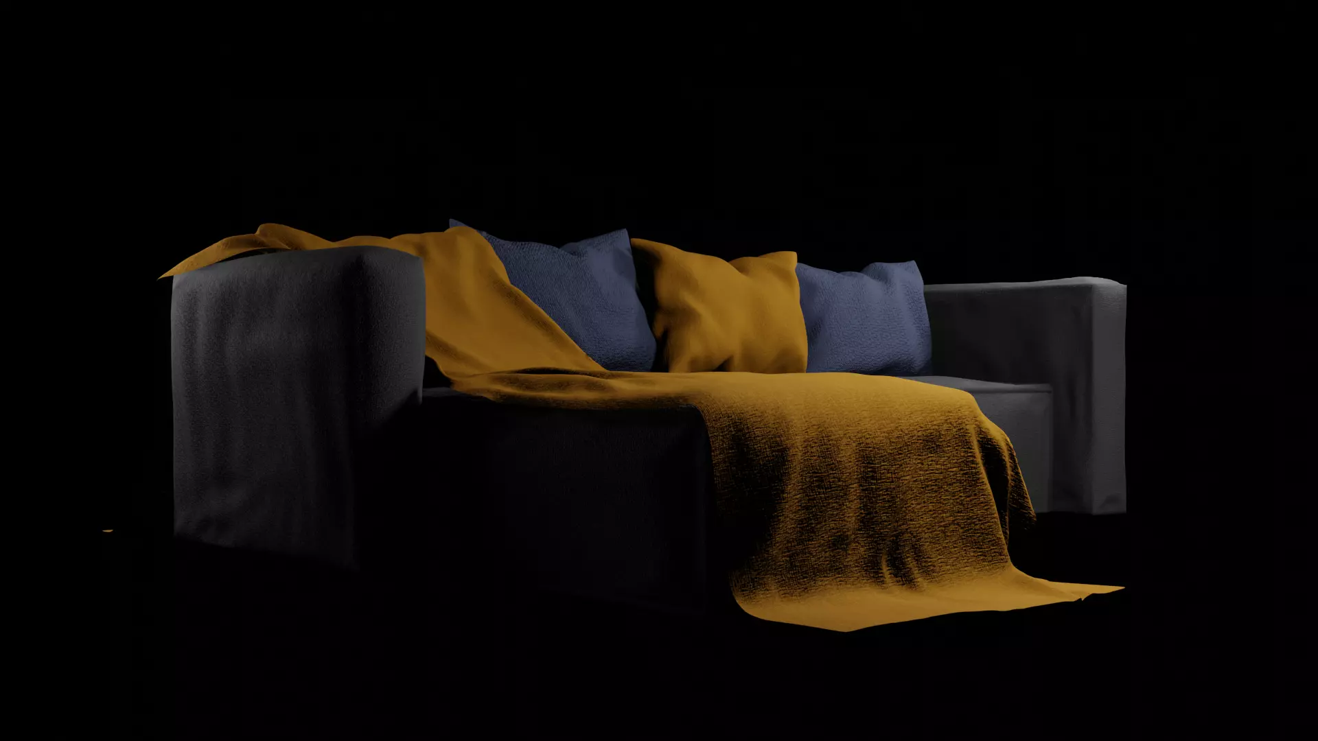 Sofa 1 couch with blankets Free 3D model_0