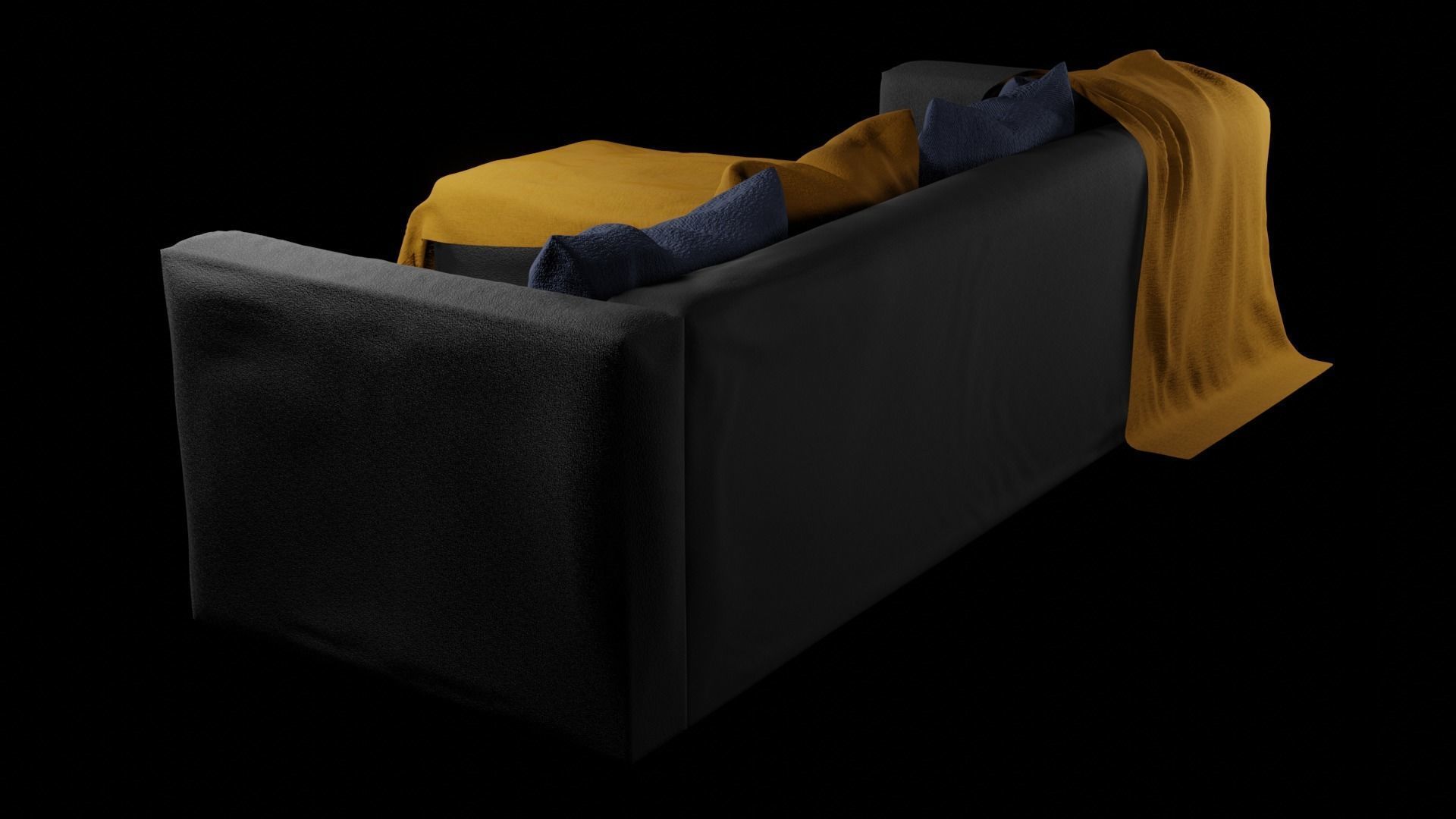Sofa 1 couch with blankets Free 3D model_5