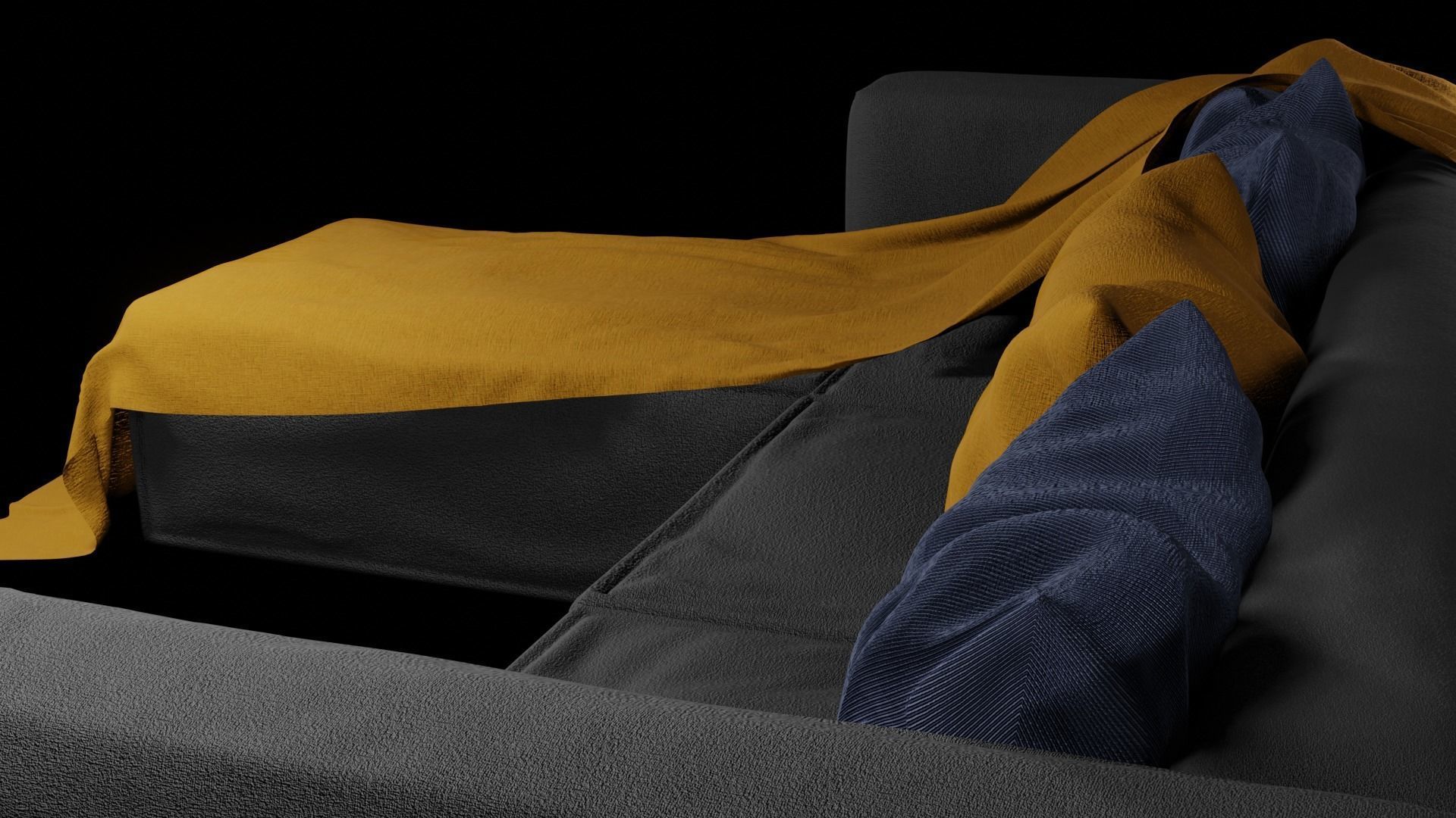 Sofa 1 couch with blankets Free 3D model_2